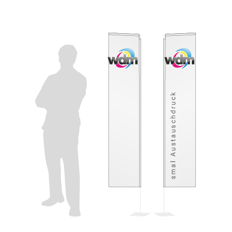 Beachflag Rechteck Austauschdruck | Small (200 cm) | beidseitig bedruckt