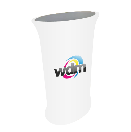 Messetheke ZIPP | B 56,5 cm x H 102 cm x T 39,7 cm | bedruckt