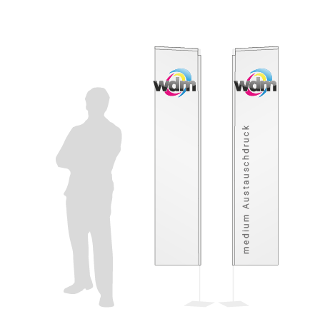 Beachflag Rechteck Austauschdruck | Medium (300 cm) | beidseitig bedruckt